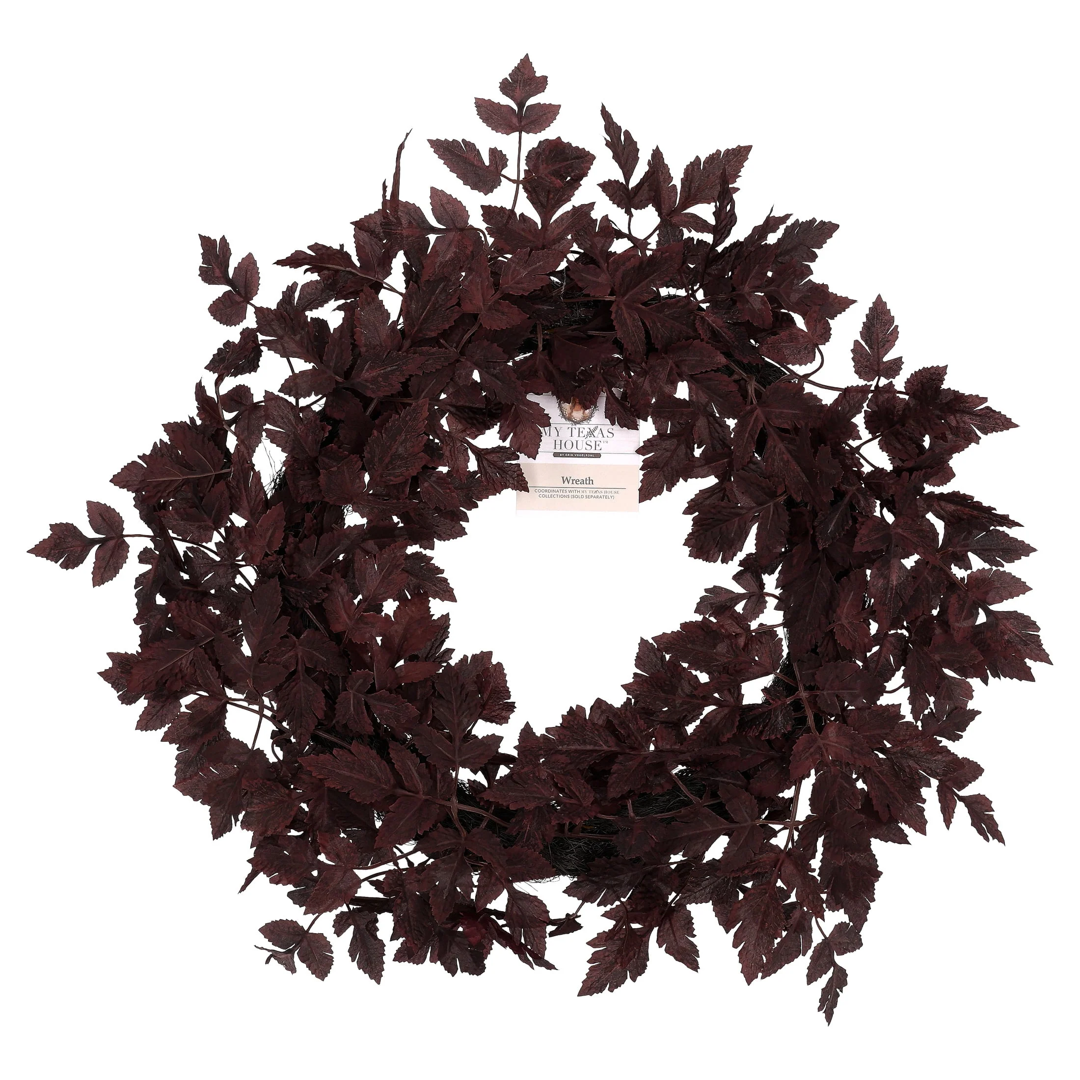 My Texas House Halloween Layered Foliage Wreath, Plum, 24" - Image 4
