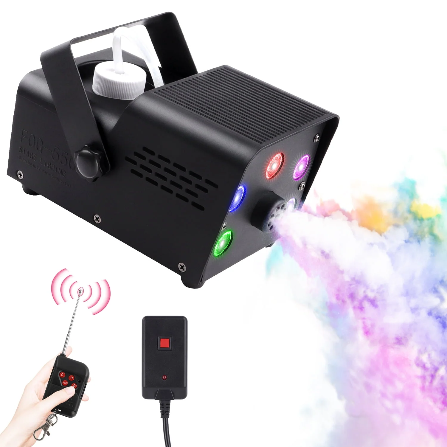 Fog Machine Smoke 550W 5 three-in-one RGB Light Beads Smoke Machine with Remote Control for Party Stage - Image 10