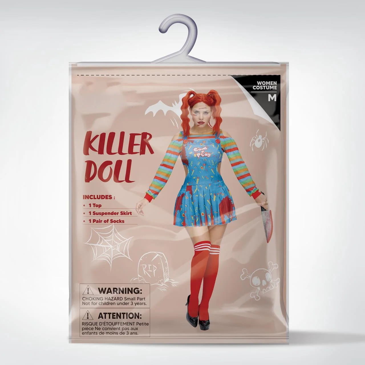 Joyfy Creepy Doll Costume for Women, Family Matching Killer Doll Costume for Halloween Fancy Dress up Cosplay - Image 10