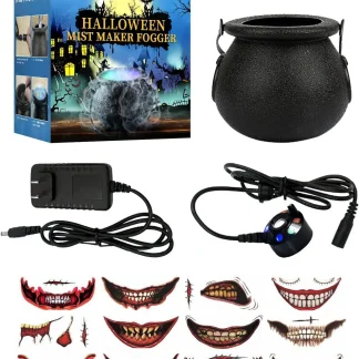 kcavykas Halloween LED Witch Jar Atomizer Lamp, Black, 13.34x4.33in - Decor