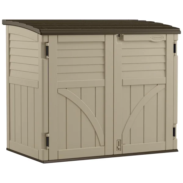 Suncast All-Weather Resin Horizontal Outdoor Storage Shed, 34 Cu. Ft., Taupe